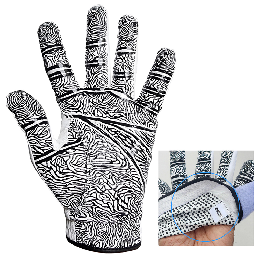 Monkey Grip Finger Print Silicone Synthetic Golf Gloves - Gambar 3