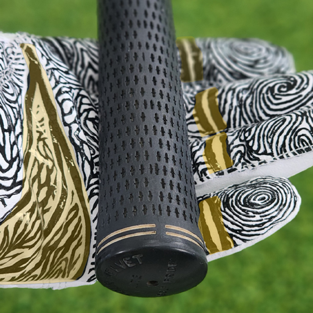 Monkey Grip Finger Print Silicone Synthetic Golf Gloves - Gambar 9