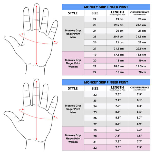 Monkey Grip Finger Print Silicone Synthetic Golf Gloves - Gambar 2