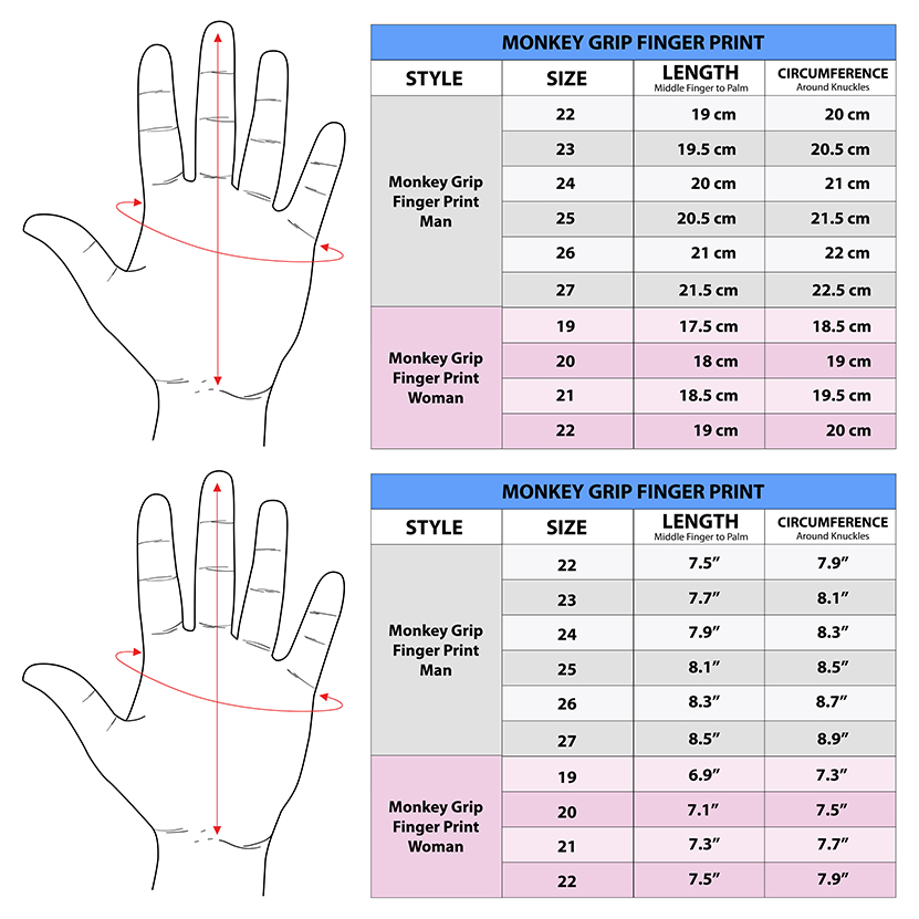 Monkey Grip Finger Print Silicone Synthetic Golf Gloves - Gambar 2